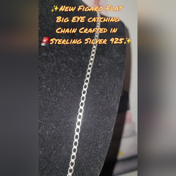 NEW STERLING SILVER FIGARO FlAT BIG EYE CATCHING CHAIN✨️UNISEX🔥 - Picture 5 of 6